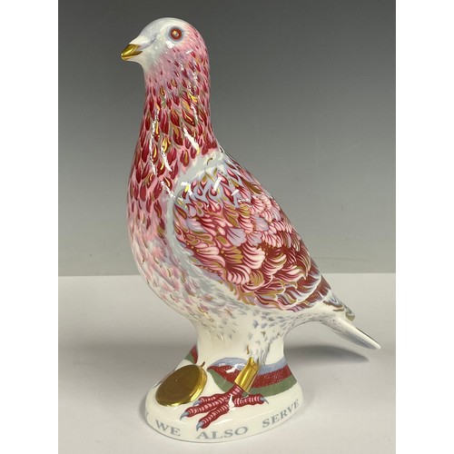 1 - A Royal Crown Derby paperweight, War Pigeon, 17cm high, 