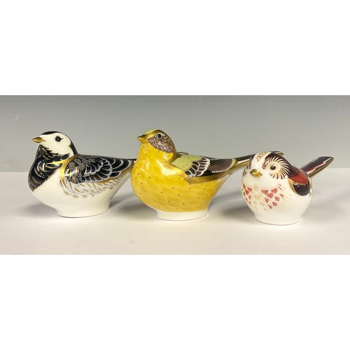 2 - A Royal Crown Derby paperweight, Yellow Wagtail, date code for 2011 (MMXI), gold stopper; others, Pi... 