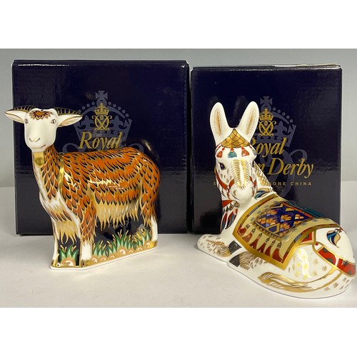 3 - A Royal Crown Derby paperweight, Thistle Donkey, 14cm, signature edition of 1,500 for Goviers of Sid... 