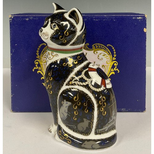 5 - A Royal Crown Derby paperweight War Cat, 13cm tall, in recognition of all cats who have served along... 