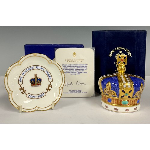 105 - A Royal Crown Derby paperweight, One Hundred Royal Years Crown, The 100th Anniversary of the Grantin... 