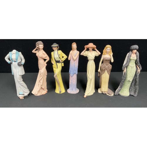 112 - Ceramics - a Wedgwood High Society Collection figurine, Fiona, 27cm high; others, Christina, Lucinda... 