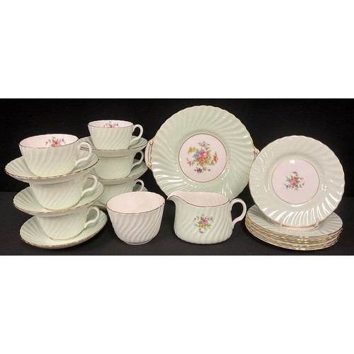 674 - A Minton floral six setting tea set