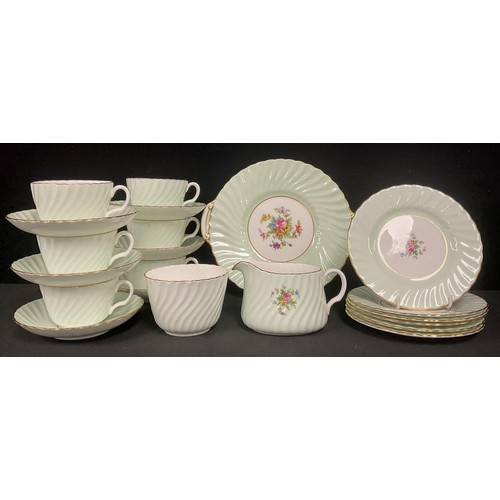 674 - A Minton floral six setting tea set