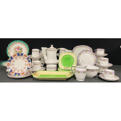 675 - Ceramics - an Art Deco Royal Albert coffee service for five; another, Paragon; Crown Devon, etc (qty... 