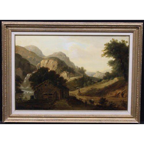 713 - Austrian School (18th century)
The Watermill
unsigned, oil on board, 48cm x 70cm