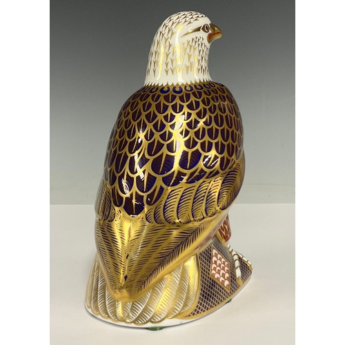 5 - A Royal Crown Derby Imari paperweight 'Bald Eagle', gold stopper, printed marks, 17cm high.