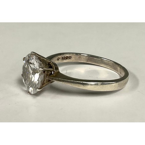 71 - A silver oversized solitaire type ring, 4cm wide, London 2004