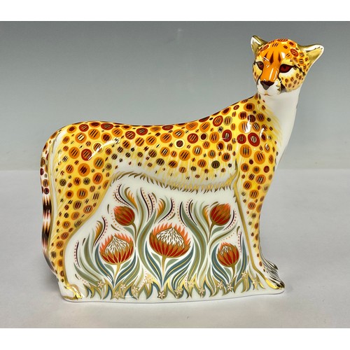 50 - A Royal Crown Derby paperweight, Cheetah, 14cm high, printed marks in red, date code for 2006 (MMVI)... 