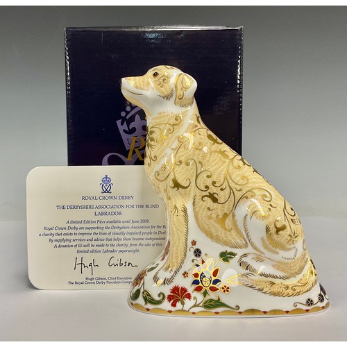 60 - A Royal Crown Derby paperweight, Golden Labrador, limited edition supporting the Derbyshire Associat... 