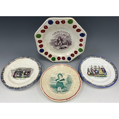 1257 - A 19th century pearlware nursery plate Little Titty, commemorating the birth of Prince Albert Edward... 