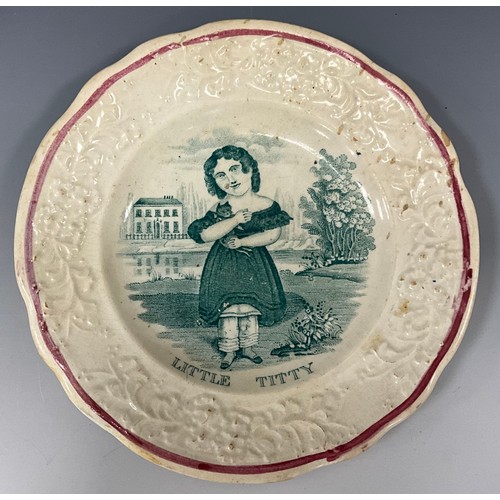 1257 - A 19th century pearlware nursery plate Little Titty, commemorating the birth of Prince Albert Edward... 