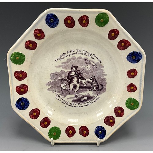 1257 - A 19th century pearlware nursery plate Little Titty, commemorating the birth of Prince Albert Edward... 