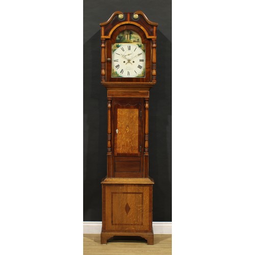 2012 - A George IV oak, mahogany and rosewood longcase clock, 30.5cm arched enamel dial inscribed Walker., ... 