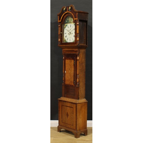 2012 - A George IV oak, mahogany and rosewood longcase clock, 30.5cm arched enamel dial inscribed Walker., ... 