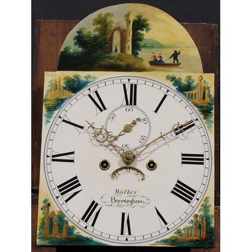 2012 - A George IV oak, mahogany and rosewood longcase clock, 30.5cm arched enamel dial inscribed Walker., ... 