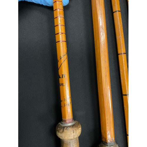 1578 - Fly Fishing - A B James Richard Walker Avon 2 piece split cane rod, and another, (2).