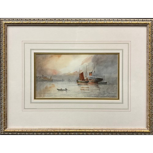 1001 - W. E. J. Dean
A Pair, Harbour scenes
signed, dated 1927, watercolours, 16.5cm x 30.5cm (2)