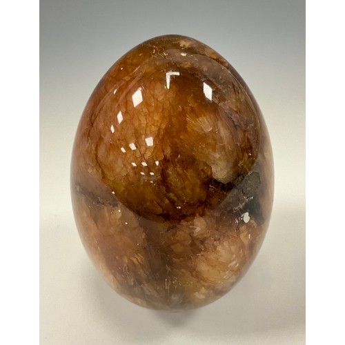 1953 - A large Derbyshire Blue John fluorite egg, approx. 13cm long, 7.7cm diameter