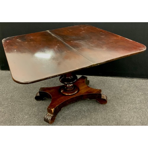 1796 - A William IV mahogany tea table, 71.5cm high x 107cm wide x 53cm deep.