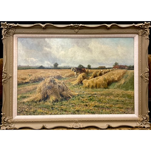 931 - Arthur William Redgate (1860-1906)
Making the Hay Ricks
signed, oil on canvas, 51cm x 76cm