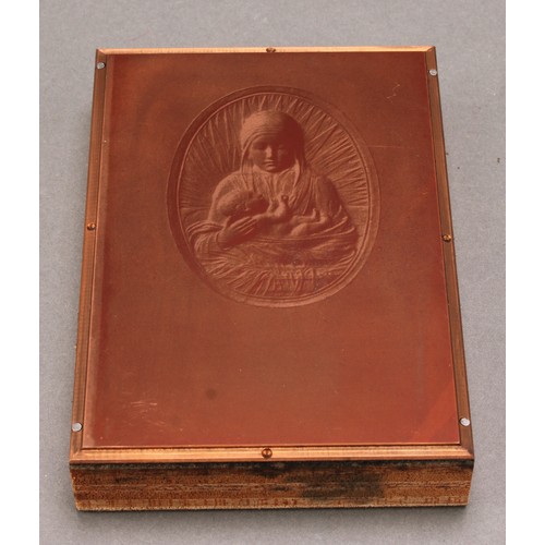 678 - Alfred Lyndhurst Pocock (1882 - 1962), a carved oval, ceramic plaquette, Madonna and Child, 7.5cm, u... 