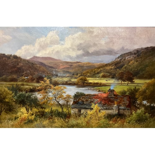 752 - George Harrison RCA (1867-1950)
A pair, Lochside Cottages
signed, oils on canvas, each measuring 30.... 