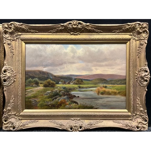 752 - George Harrison RCA (1867-1950)
A pair, Lochside Cottages
signed, oils on canvas, each measuring 30.... 