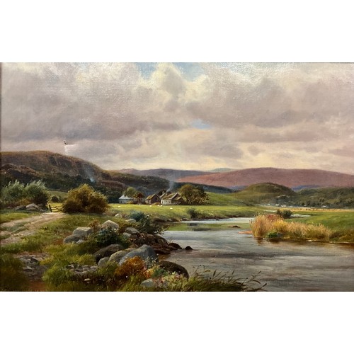 752 - George Harrison RCA (1867-1950)
A pair, Lochside Cottages
signed, oils on canvas, each measuring 30.... 