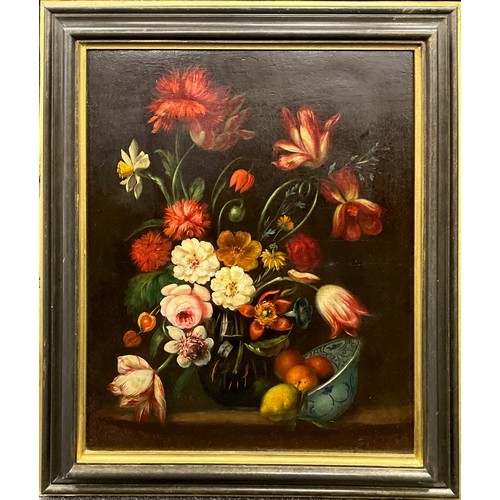 1071 - Dutch School, (18th century manner)
An Early Summer Bouquet of Flowers
unsigned, oil on canvas, 61cm... 