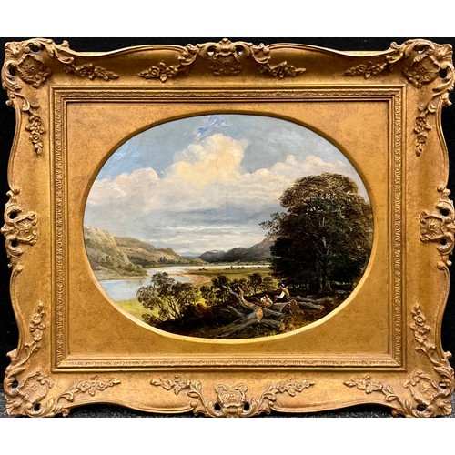 937 - British School (19th century)
Expansive Highland Landscape with Lumberjacks Resting
oil on canvas, o... 