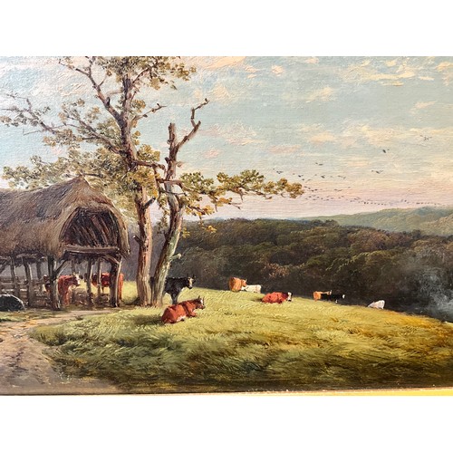 1141 - William Pitt (fl. 1853 - 1890) 
Cattle Resting, near Great Wolford, Warwick
signed with monogram, da... 