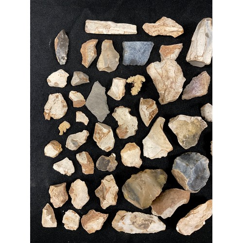 1998 - Prehistoric Stone Age Flint tools and fragments  including Skin scraper, Arrow head, tools, fragment... 