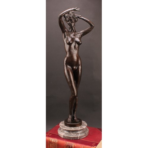 1972 - Tom Merrifield (Bn. 1932), Cressida, dark patinated bronze, nude female dancer, artist's cast, signe... 