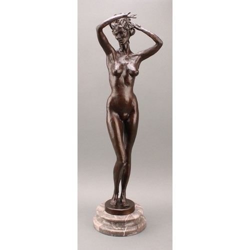 1972 - Tom Merrifield (Bn. 1932), Cressida, dark patinated bronze, nude female dancer, artist's cast, signe... 