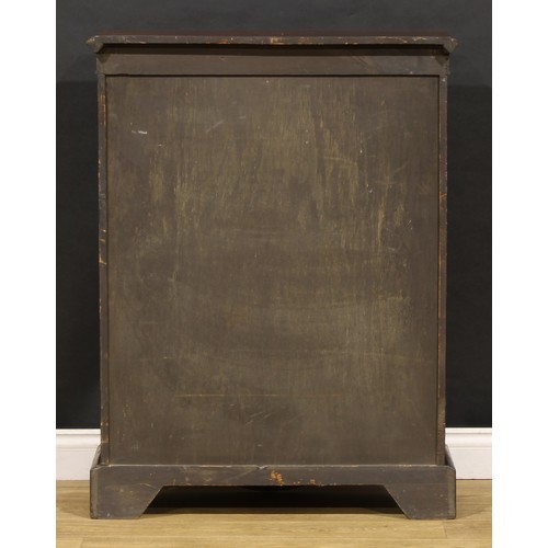 1554 - An Edwardian mahogany pier display cabinet, rectangular top with moulded edge above a glazed door, o... 