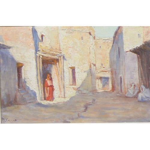 1132 - Marcel Canet (1875 - 1959)
A Triptych, Moorish Scenes
signed, oil on panel, the central section 32cm... 