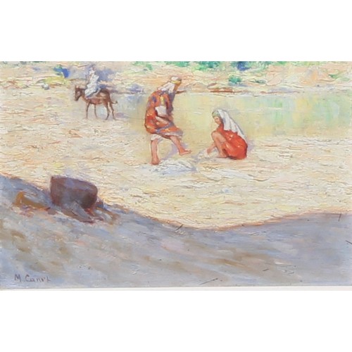 1132 - Marcel Canet (1875 - 1959)
A Triptych, Moorish Scenes
signed, oil on panel, the central section 32cm... 