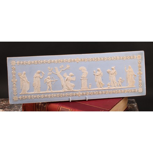 1515 - A 19th century composition architectural plaque, sprigged in the manner of Wedgwood Jasperware with ... 