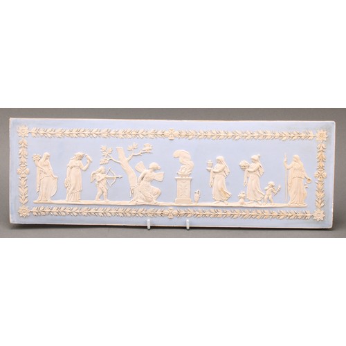 1515 - A 19th century composition architectural plaque, sprigged in the manner of Wedgwood Jasperware with ... 