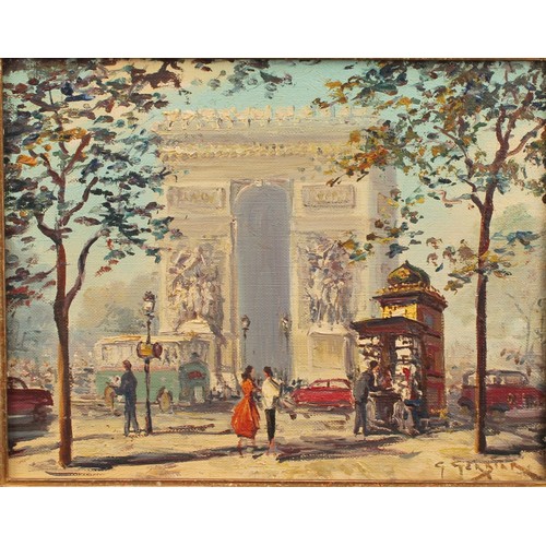 749 - G. Gerber (French School, 20th century) 
Arc de Triomphe 
signed, oil on canvas, 18cm x 23cm