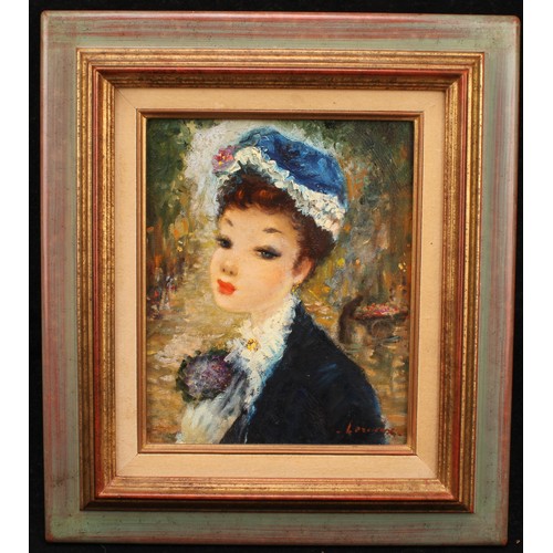 766 - Lezolez (French School, 20th century)
Impressionist Portrait of a Woman 
signed, oil on canvas, 25.5... 