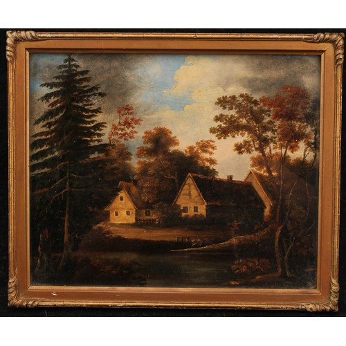 815 - Dutch School (18th century) 
House Among the Pines 
unsigned, oil, 21.5cm x 26.5cm