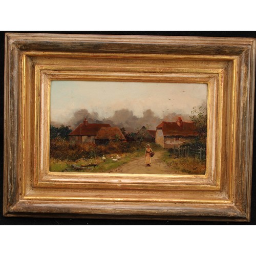 974 - William Anderson (fl. 1880-1895) 
Kentish Village Scene 
unsigned, label to verso, oil on board, 14.... 