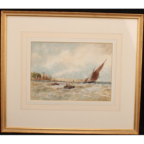 996 - Thomas Bush Hardy (1842-1897) 
Rowing to Shore 
signed, watercolour, 19cm x 26.5cm