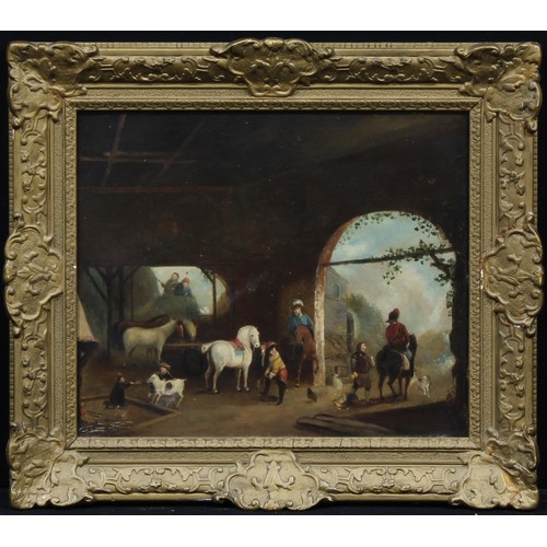 817 - Dutch School (18th/19th century) 
The Horse Barn 
unsigned, oil on canvas, 50cm x 59cm