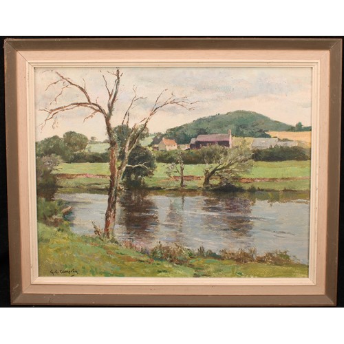 1142 - George C. Cameron (English School)
The Wye near Hay-on-Wye 
signed, acrylic on board, 34cm x 45cm