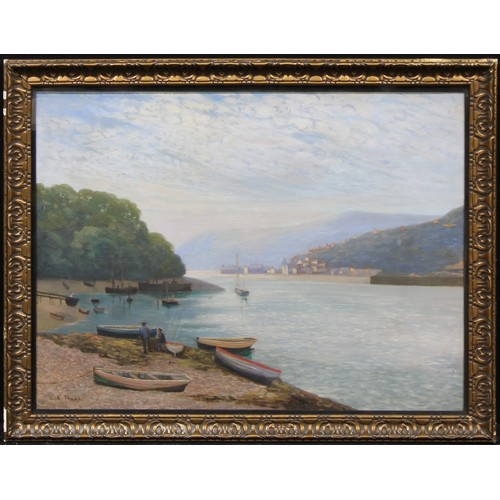 1126 - L. E. Trant (English School, 20th century) 
The Estuary 
signed, oil on canvas, 46cm x 61cm