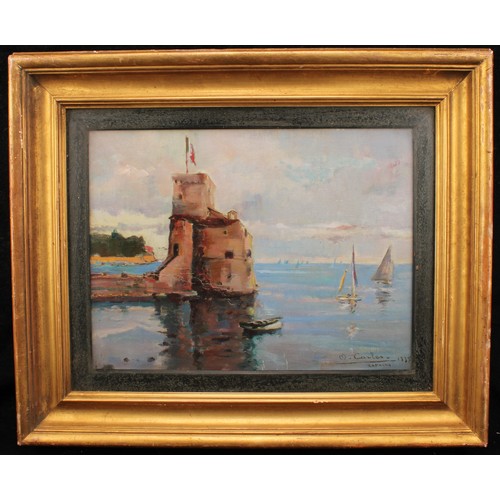 942 - Carles (Modernist School) 
Rapallo Seascape 
signed, dated 1932, titled, oil on canvas, 31cm x 39cm