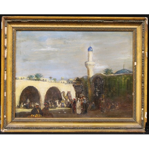 1084 - Nash (English School, 19th/20th century) 
Market Scene, Morocco 
signed, oil on canvas, 44cm x 59cm